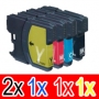 Compatible Brother LC-133 Ink Cartridge Set (2BK,1C,1M,1Y) Pack of 5