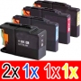 Compatible Brother LC-73 Ink Cartridge Set (2BK,1C,1M, 1Y) Pack of 5