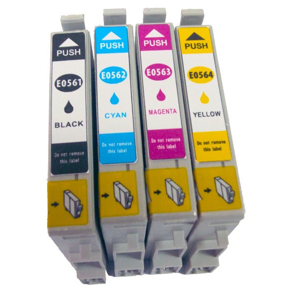 Compatible Epson T0561 T0562 T0563 T0564 Ink Cartridge Set (1B,1C,1M,1Y)